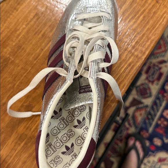 Adidas Women's Silver and Burgundy Sneakers - Picture 4 of 5